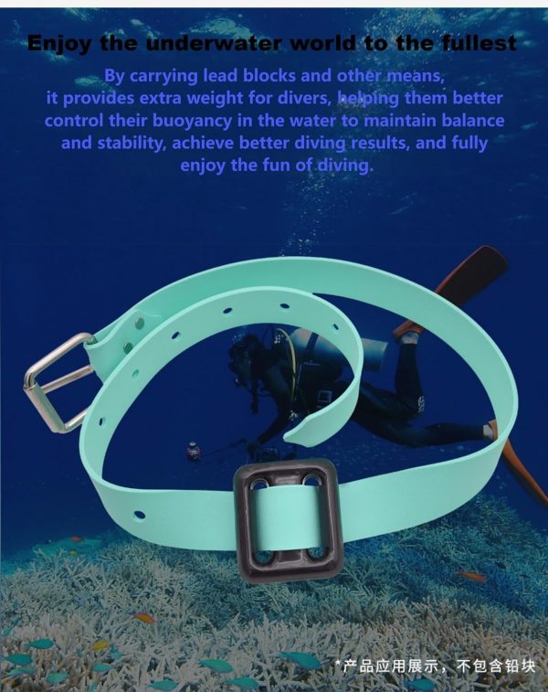 Diving Weight Belt with Quick Release Stainless Steel Buckle Rubber Weight - Image 3