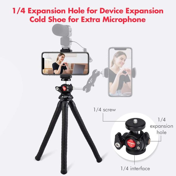 Fotopro Flexible Tripod for iPhone Bendable Flex Leg Camera Tripod with - Image 3