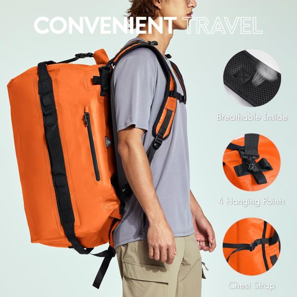 Haimont Large Waterproof Duffel Backpack Roll-Top Heavy Duty Dry Duffle Bag - Image 3
