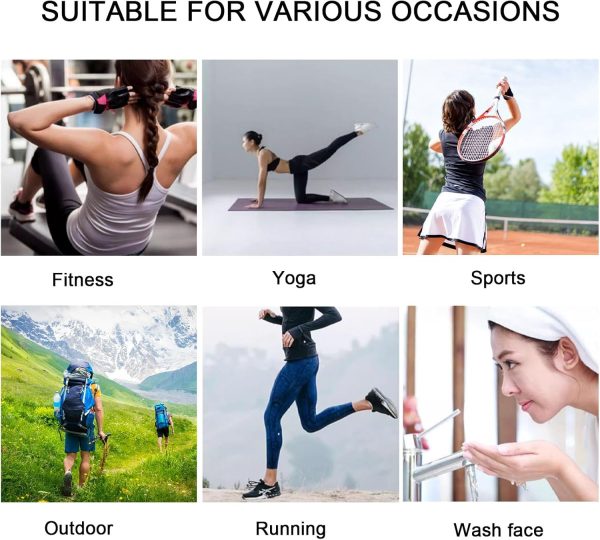 Yoga Headbands for Women, Non Slip Elastic Sweat Hairbands, Solid Color - Image 5