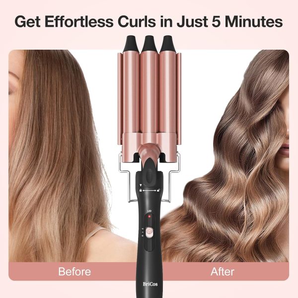 5 in 1 Curling Wand Set - Triple Barrel Hair Wavers and Interchangeable - Image 2