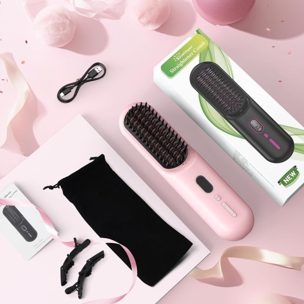 Cordless Hair Straightener Brush - 20 Million Anion Hair Straightener Brush - Image 7