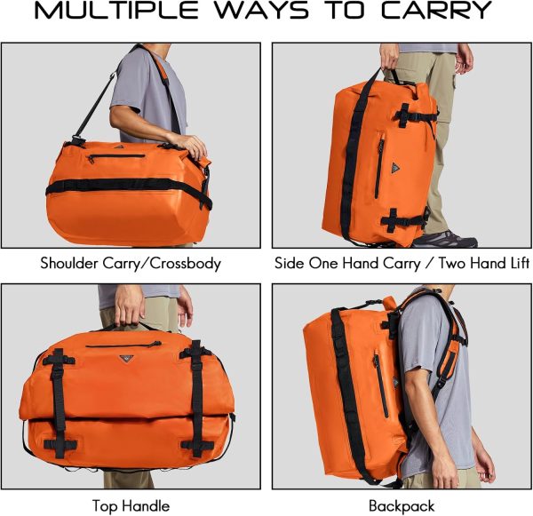 Haimont Large Waterproof Duffel Backpack Roll-Top Heavy Duty Dry Duffle Bag - Image 5