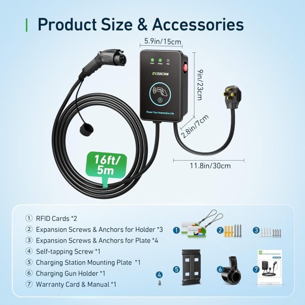 Level 2 EV Charger 48 Amp, 240V 11.5KW NEMA 14-50P J1772 Charger, UL FCC - Image 9