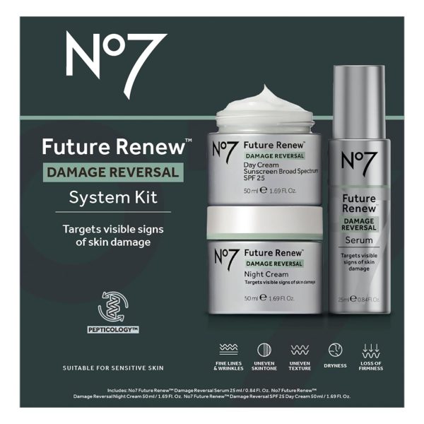 No7 Future Renew Damage Reversal Skincare Set - Anti Aging Face Serum (.33 - Image 2