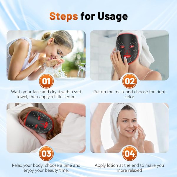 Red Light Therapy for Face, 7+1 Colors Red Light Therapy Mask Portable and - Image 8