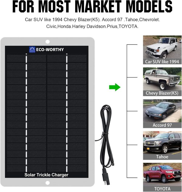 ECO-WORTHY Solar Battery Charger 12 Volt Waterproof Portable Power Solar - Image 3