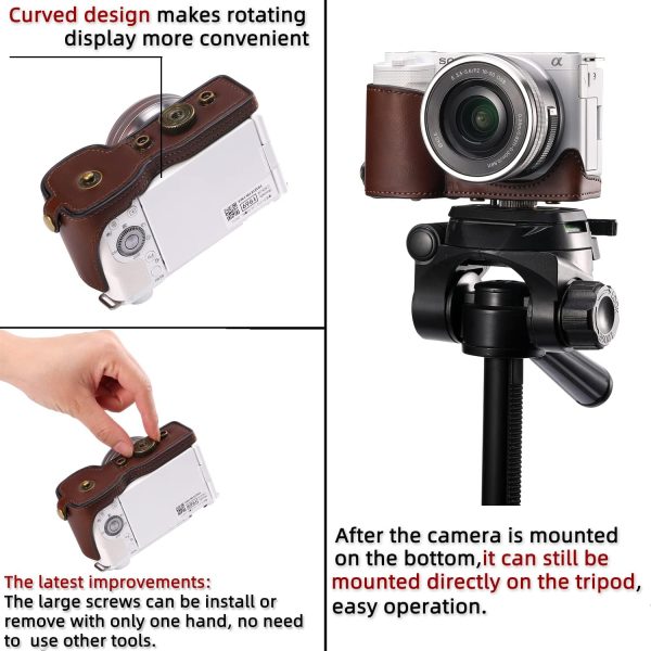 XEVN for Sony ZV-E10 case,for Sony ZV-E10 case,Premium PU Full Body Leather - Image 6