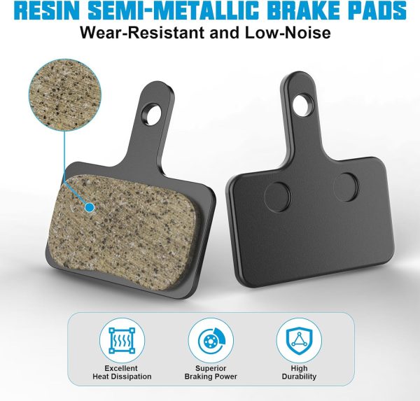 Bike Brake Pads, 4 Pairs Resin Semi-Metallic Bicycle Brake Pads, Brake Pad - Image 5