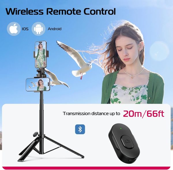 ULANZI MT-70 Extendable Phone Tripod, 63" Selfie Stick Phone Vlog Tripod - Image 5