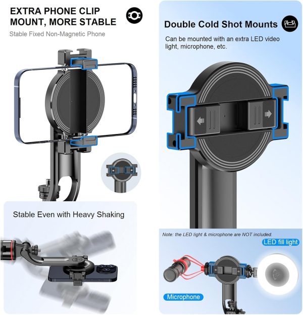 Magnetic Selfie Stick Tripod for iPhone - 51" Phone Tripod Stand Compatible - Image 3