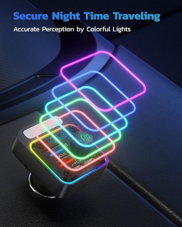 Nulaxy 54W Bluetooth 5.3 Car Adapter with 4 Charging Ports [PD 36W & QC3.0 - Image 7