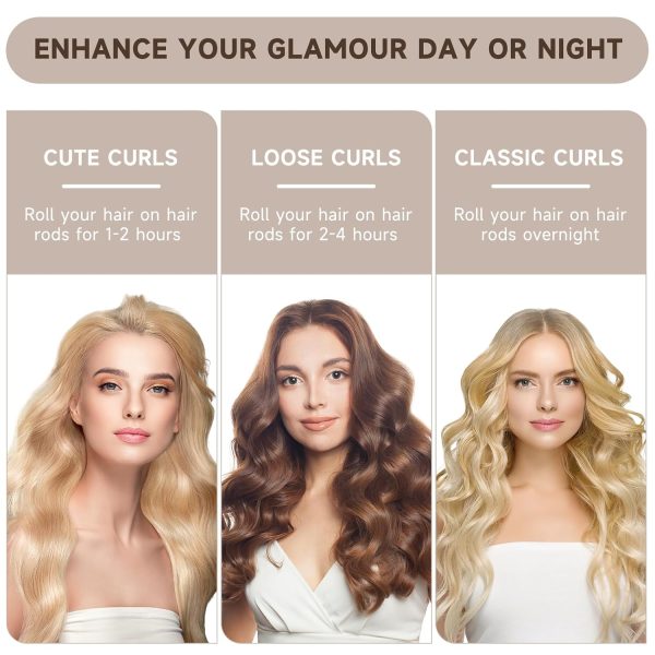 Heatless Hair Curler - 4PCs Overnight Blow Out Rods, Jumbo Blowout Heatless - Image 2
