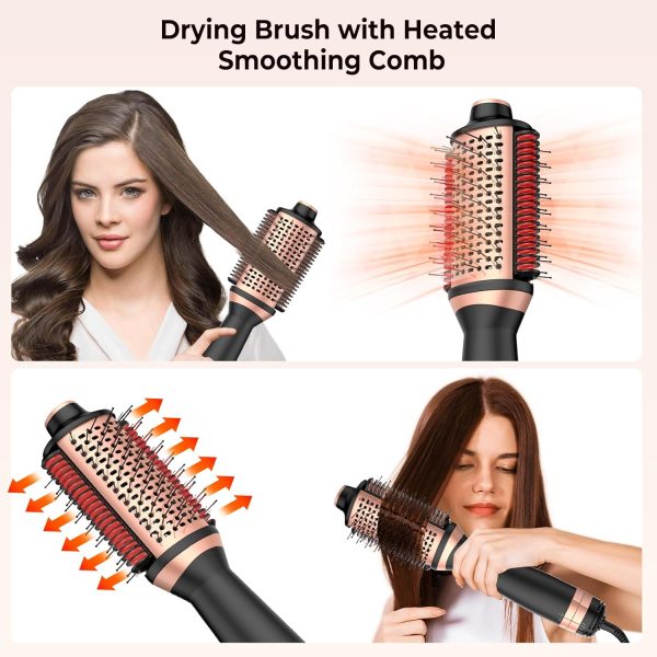 4 in 1 Hair Dryer Brush Blow Dryer + Hair Straightening Brush, 1000W 3 Temp - Image 3