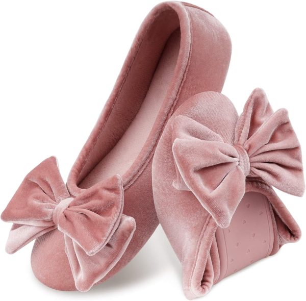 BCTEX COLL Women's Fancy House Slippers with Bow, Ladies Sexy Velvet - Image 2