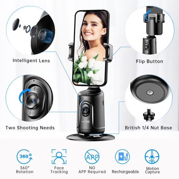 Auto Tracking Phone Holder, Auto Face Tracking Tripod, Portable All-in-one - Image 6