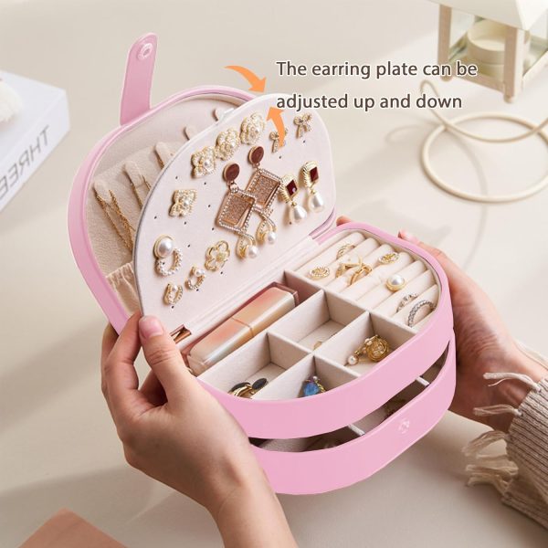 Travel Jewelry Case, PU Leather Small Jewelry Box,Travel Jewelry Organizer - Image 2