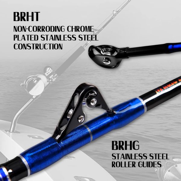 Fiblink 2-Piece Saltwater Offshore Heavy Bent/Straight Butt Trolling Rod - Image 3
