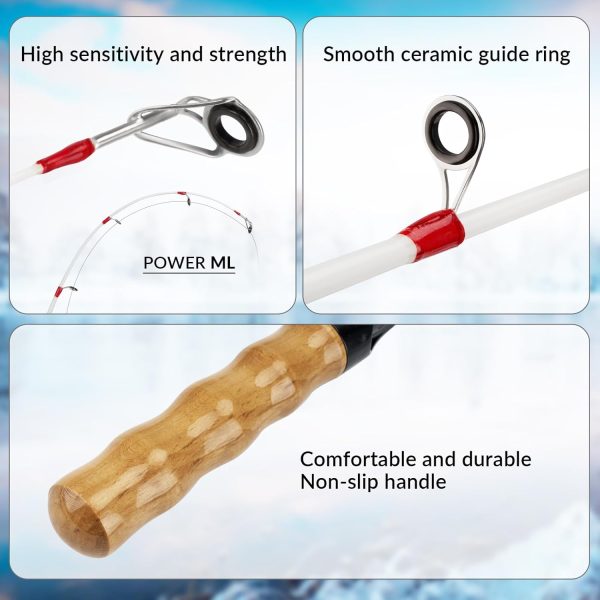 QualyQualy Ice Fishing Rod Reel Combo Complete Set Ice Fishing Gear with - Image 3