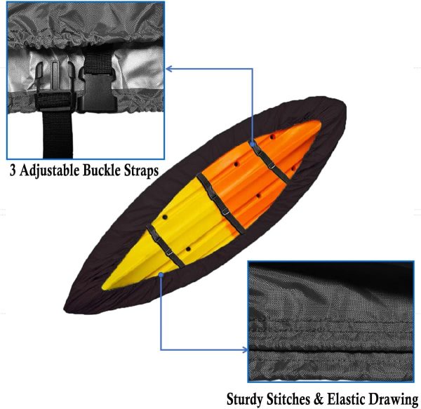 Kayak Cover, 420D Waterproof Dustproof UV Protection Kayak Covers for - Image 2