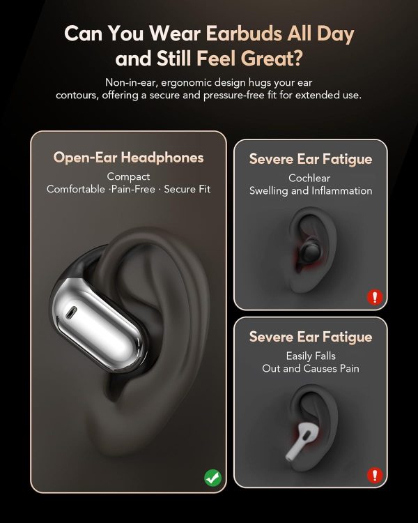Ultra Open Ear Headphones Wireless Bluetooth - Ergonomic Pro Over The Ear - Image 2