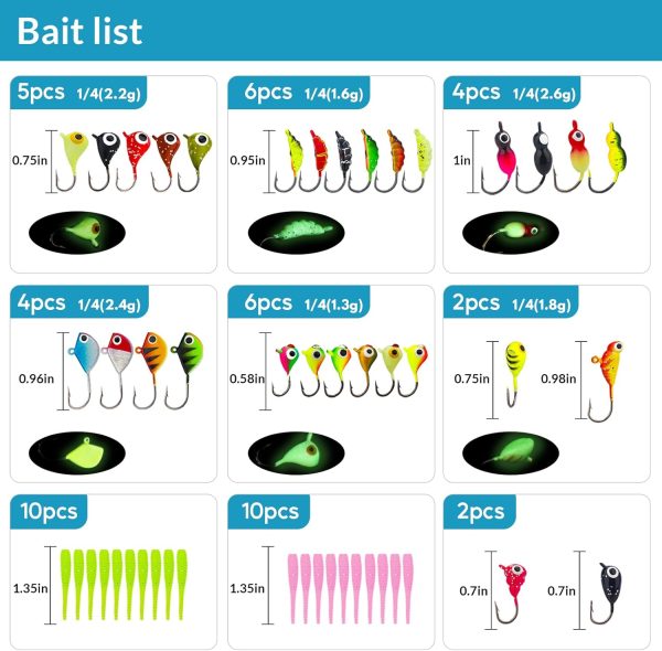 QualyQualy Ice Fishing Rod Reel Combo Complete Set Ice Fishing Gear with - Image 4