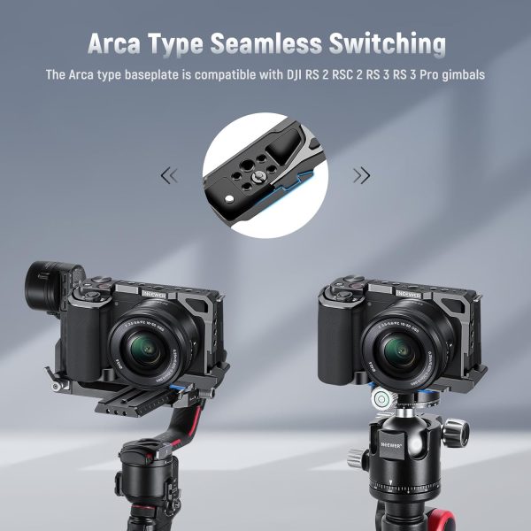 NEEWER ZV-E10 Camera Cage with Silicone Grip, 1/4" Threads, 3/8" ARRI - Image 4