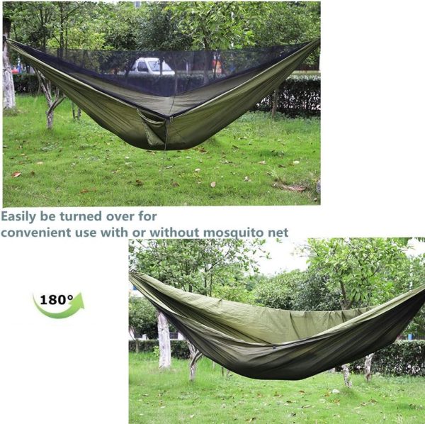 Camping Hammock with Rain Fly Tarp and Mosquito Net with Tree Straps Single - Image 3