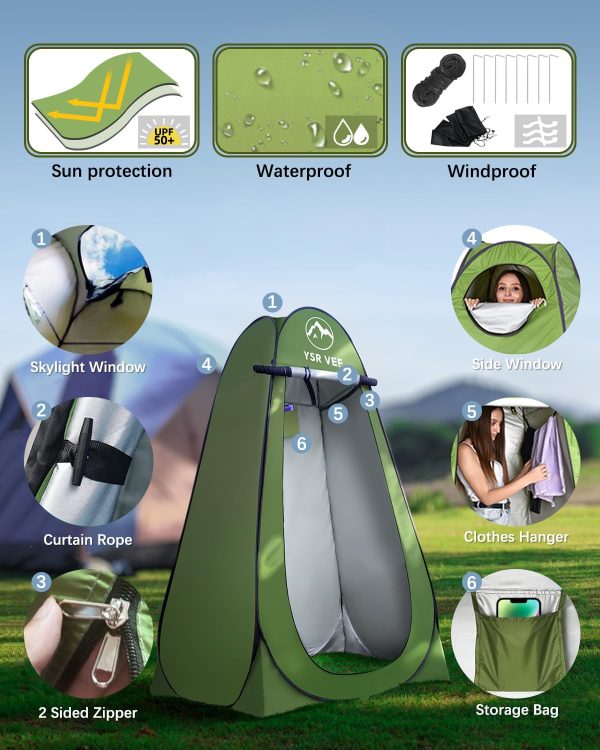 Camping Toilet with Pop-Up Privacy Tent and Liquid Waste Gel, Portable - Image 3