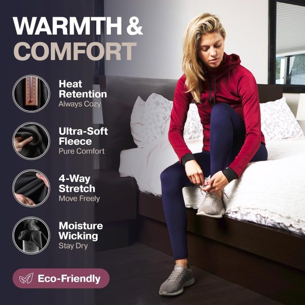 Thermajane Long Johns for Women - Thermal Leggings for Women, Fleece Lined - Image 2