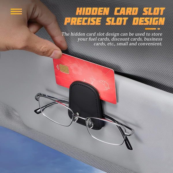 AICEL Sunglasses Holders for Car Sun Visor, Leather Eyeglasses Hanger - Image 4