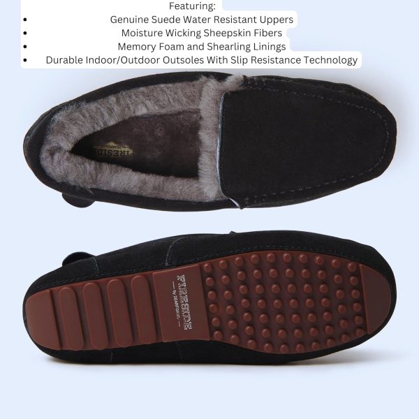 Fireside by Dearfoams Men's Melbourne Shearling Indoor/Outdoor Moccasin - Image 7