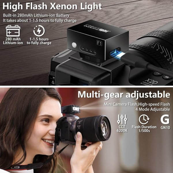 Upgrade Aluminum F1 Mini Camera Flash with Diffuser for Ricoh - Image 6