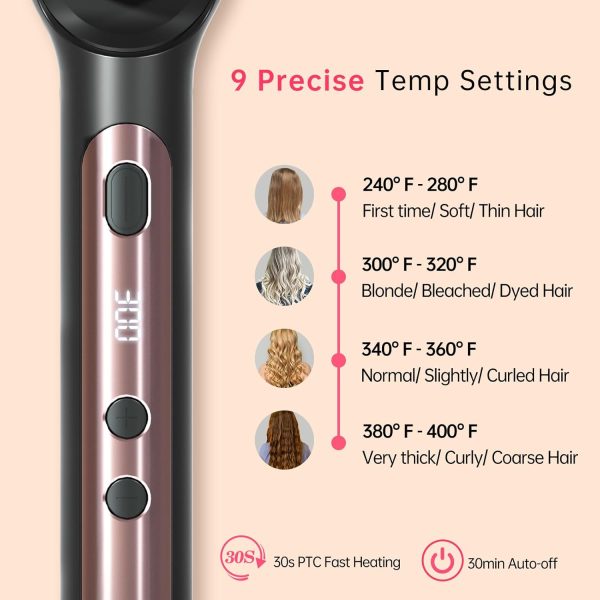 Hair Straightener Brush - Anti-Scald Straightening Brush, Dual Voltage - Image 5