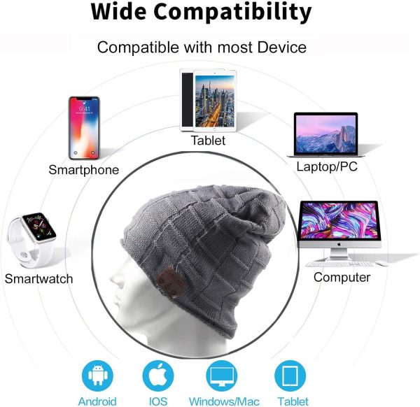 Wireless Music Hat Beanie for Men Women Headphones Wireless Earbuds Headset - Image 6