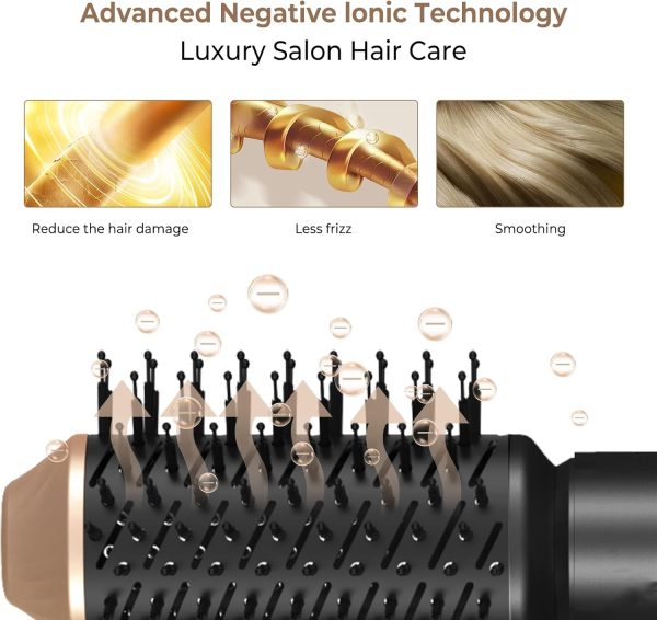 Blow Dryer Brush 6 in 1 Set, Negative Ionic Hair Dryer, Automatic Curling - Image 8