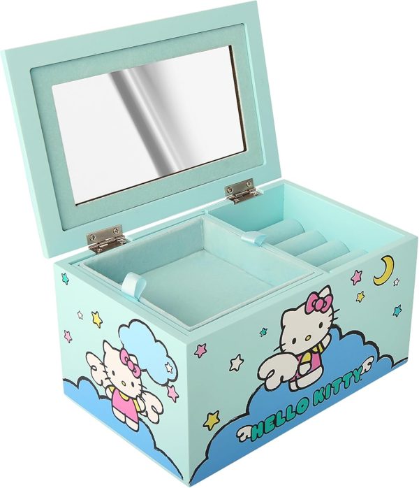 Hello Kitty Jewelry Box with Tray and Storage Official License, Blue - Image 3