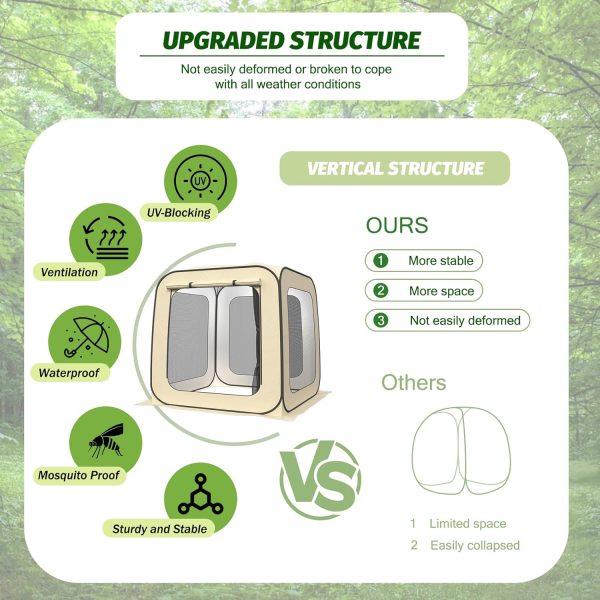 Pop Up Screen Tent House, 6×6 FT Screen Tents for Camping, Portable Screen - Image 2