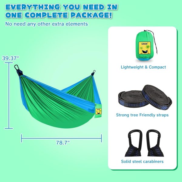 SZHLUX Kids Hammock - Kids Camping Gear, Camping Accessories with 2 Tree - Image 2