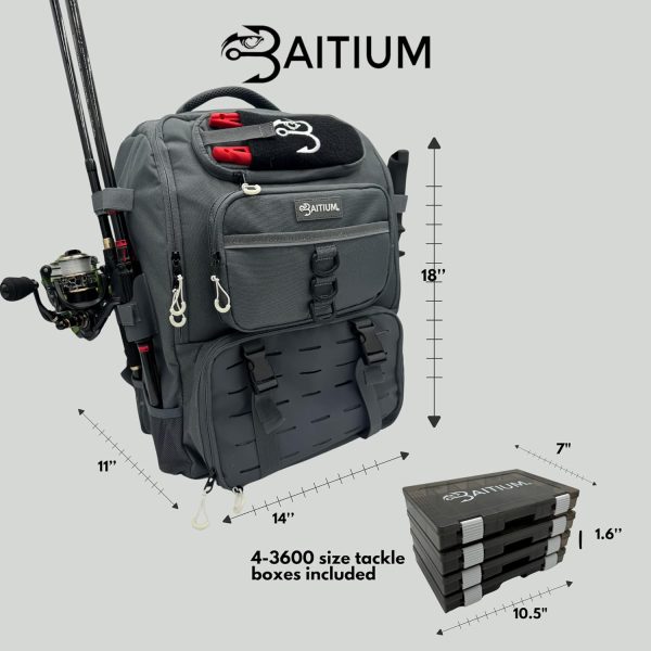Fishing Backpack, Fishing Tackle Backpack With Rod Holders, 40L Tackle Bag - Image 5