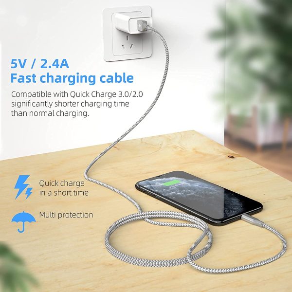 iPhone Charger [Apple MFi Certified] 3pack 10FT Long Lightning Cable Fast - Image 5