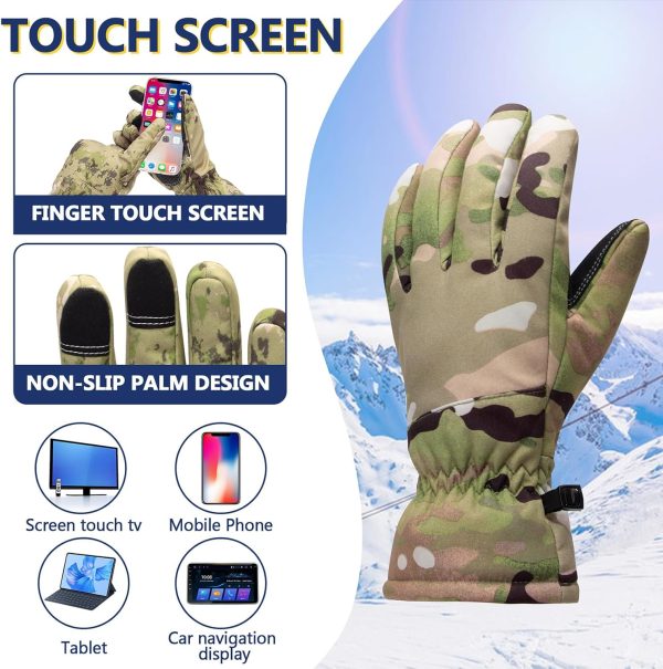 Camouflage Hunting Winter Gloves - Anti-Slip, Touch Screen Ski Gloves Camo - Image 4