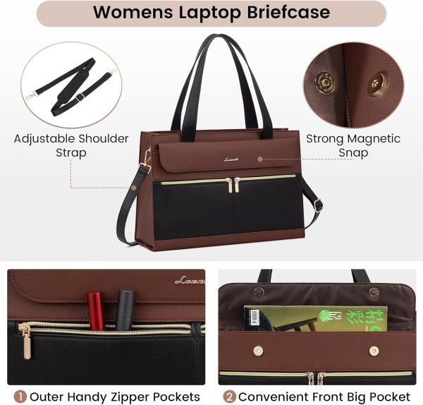 LOVEVOOK Laptop Bag for Women 15.6 Inch Laptop Tote Work Bag Professional - Image 5