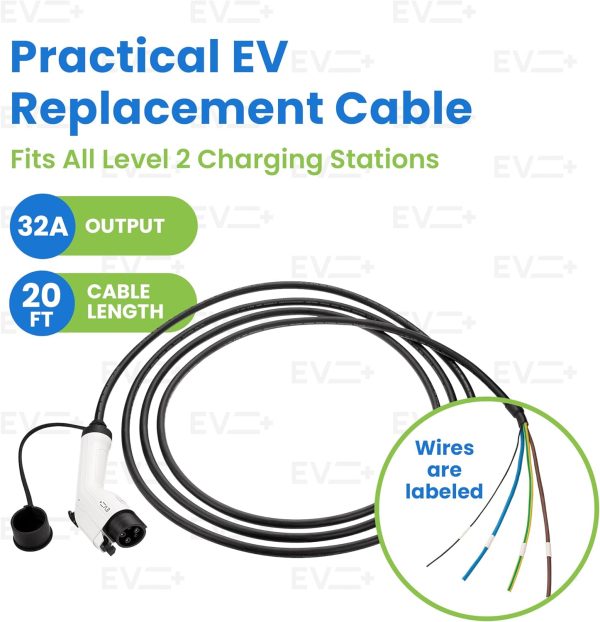 EV + Level 2 EV Charger Replacement Cord for Electric Vehicles, 32 Amp 240 - Image 2
