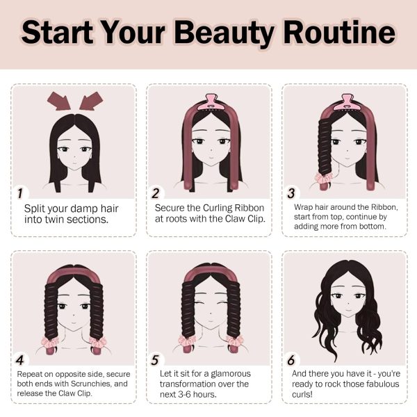 Heatless Hair Curler,Blowout Heatless Curls Overnight,No Heat Curling Rod - Image 6