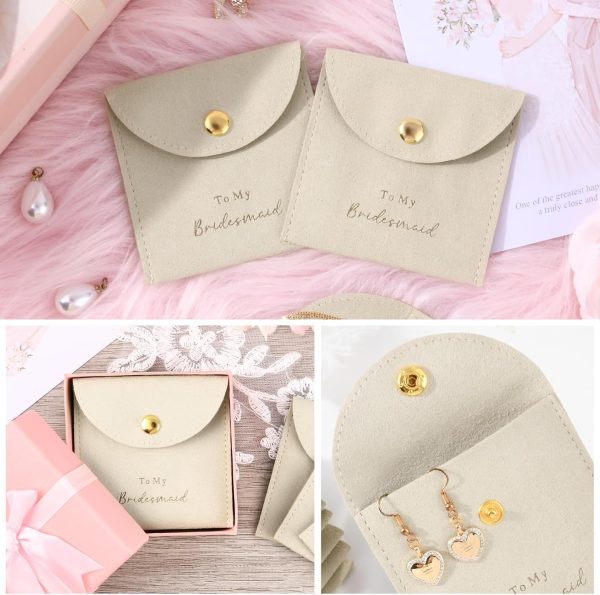 CEELGON Jewelry Bags Bridesmaid Gifts Set of 8 Velvet Small Jewelry Pouch - Image 3