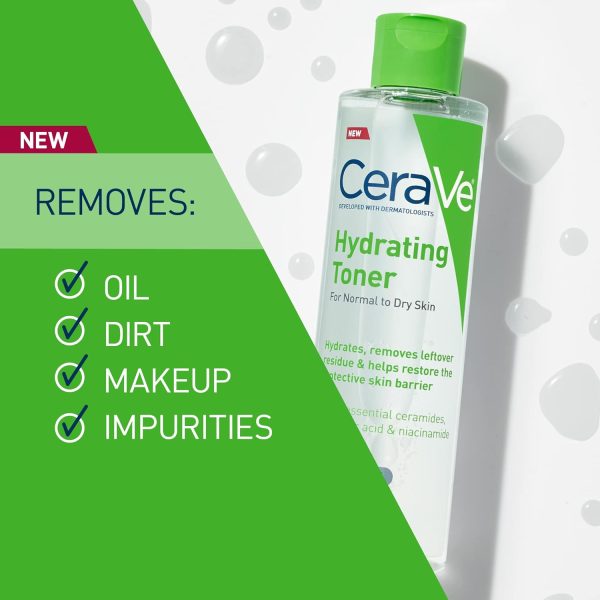 CeraVe Hydrating Toner for Face Non-Alcoholic with Hyaluronic Acid, - Image 3