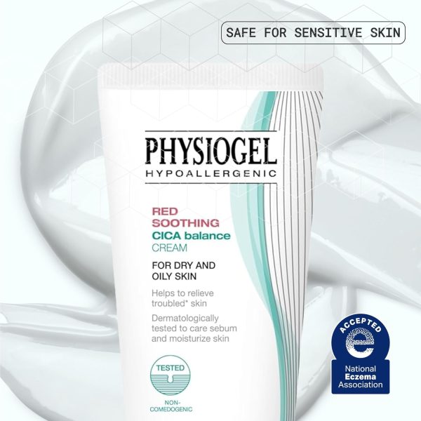 Physiogel Red Soothing Cica Balance Face Cream Moisturizer for Men & Women - Image 3