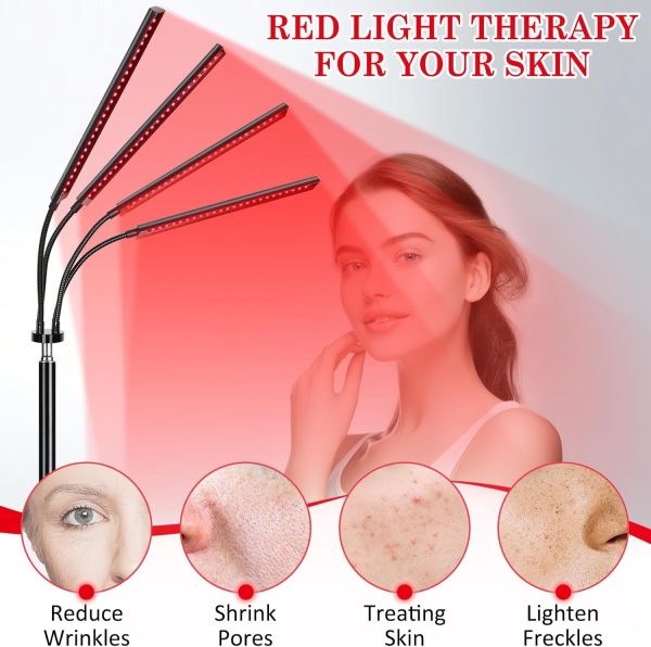 Red Light Therapy Lamp with 4 Heads, 3-in-1 Chip Infrared Light Therapy - Image 2