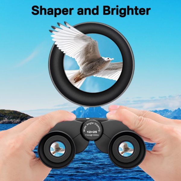 HUTACT 12x25 Binoculars for Adults and Kids, Compact Binoculars with Bright - Image 3
